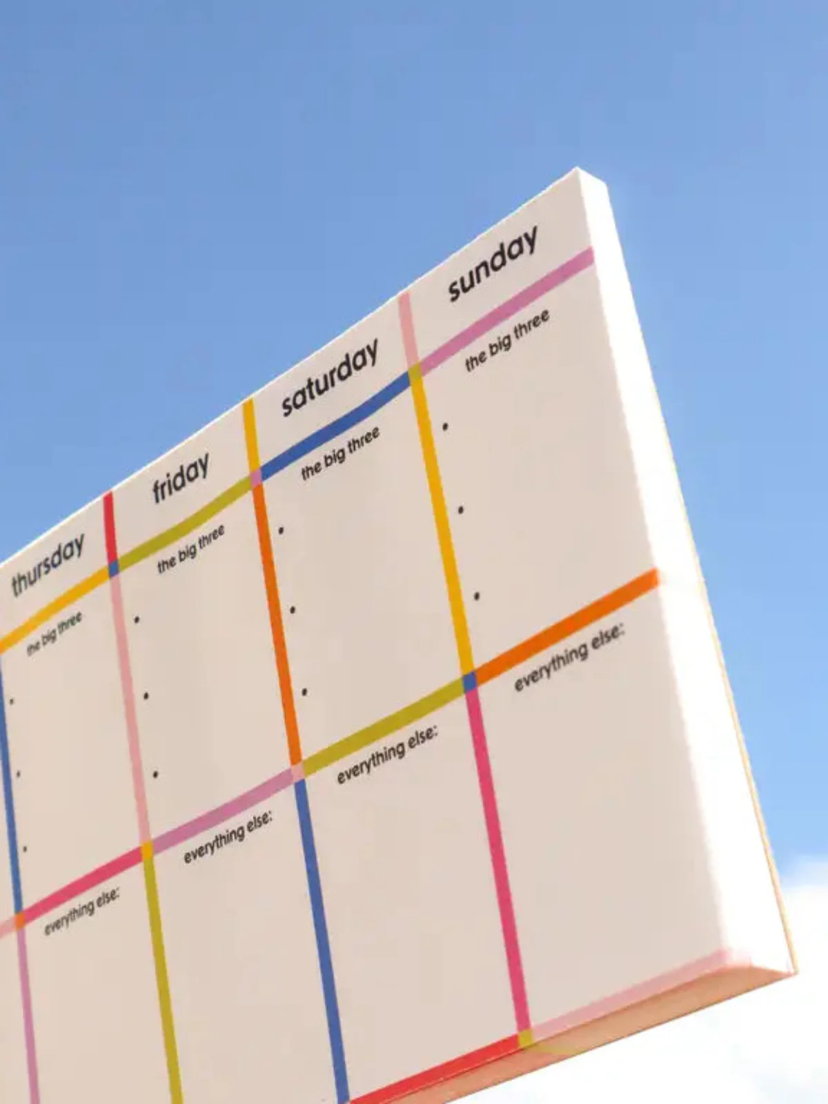 Weekly Big 3 Notepad