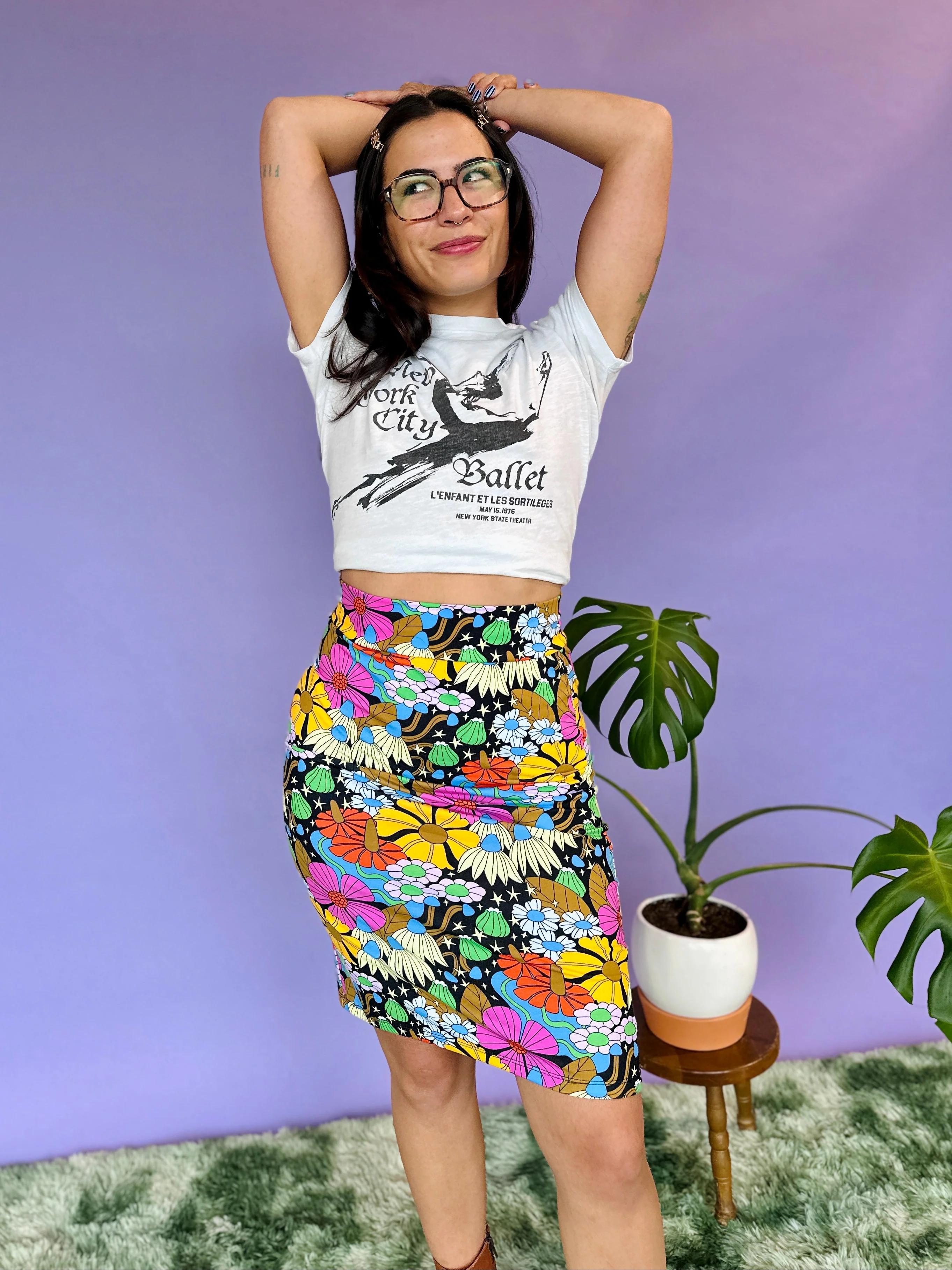 Wiggle Skirt Cosmic Floral - Image 4