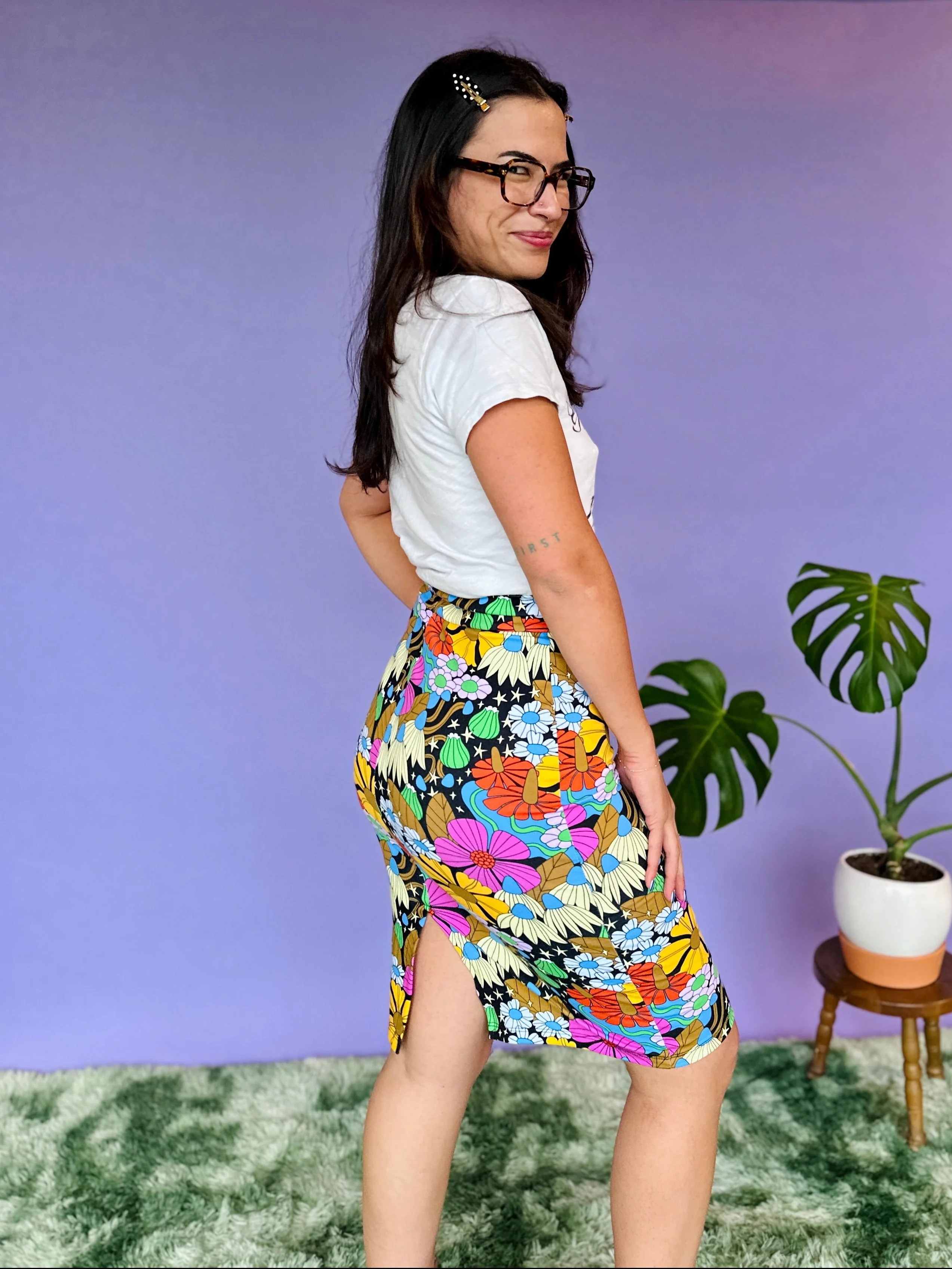 Wiggle Skirt Cosmic Floral - Image 6